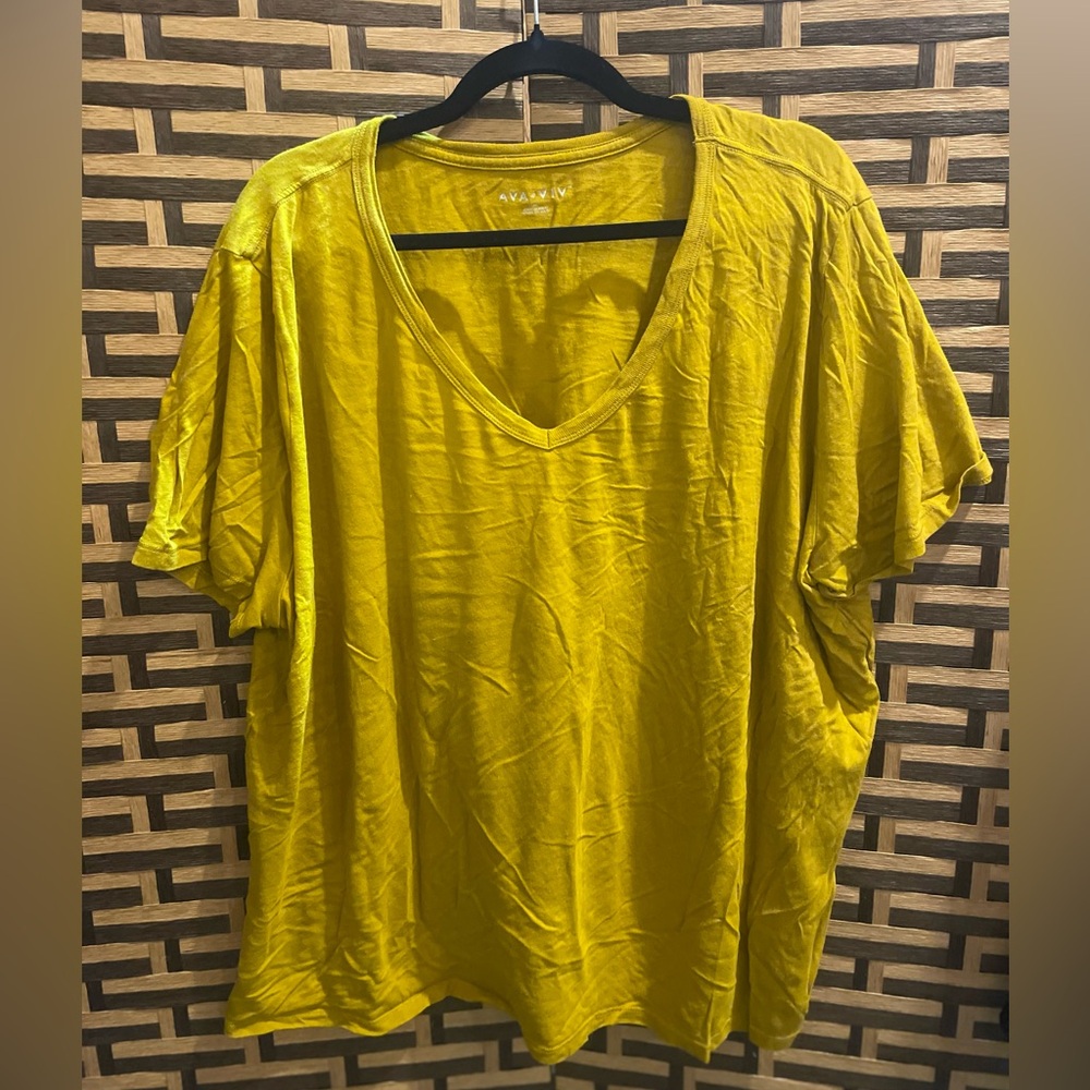 AVA & VIV TARGET goldenrod yellow v-neck tee women’s 2x plus